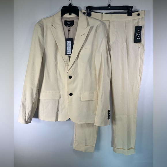 Rhone Beige Cream Linen Suit